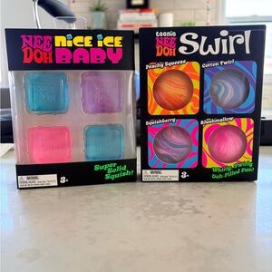 Needoh Nice Ice Baby & Swirl Mini Toy Bundle - Pink, Blue, Purple